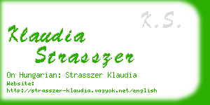 klaudia strasszer business card